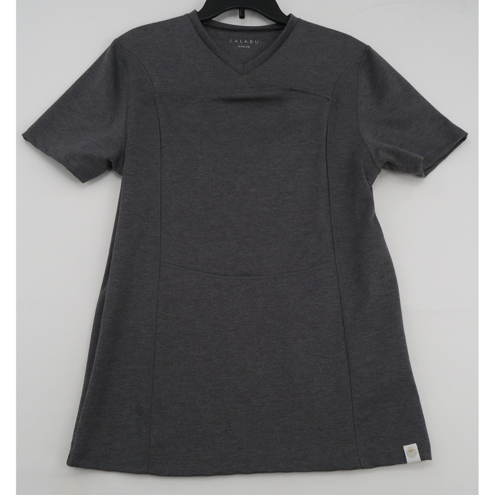 Lalabu Dad Shirt  Carrier Pouch Charcoal Gray Heather V-Neck Medium